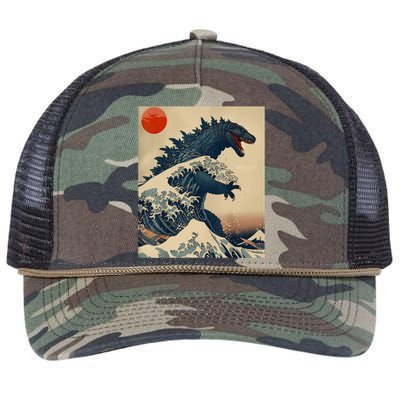 Hokusai The Great Kaiju Off Kanagawa Vintage Japanese Art Retro Rope Trucker Hat Cap