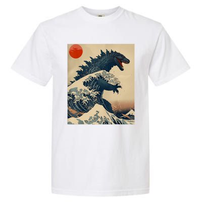 Hokusai The Great Kaiju Off Kanagawa Vintage Japanese Art Garment-Dyed Heavyweight T-Shirt