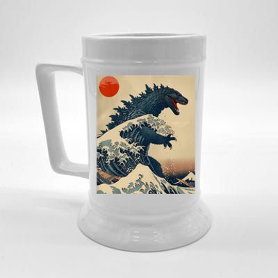 Hokusai The Great Kaiju Off Kanagawa Vintage Japanese Art Beer Stein