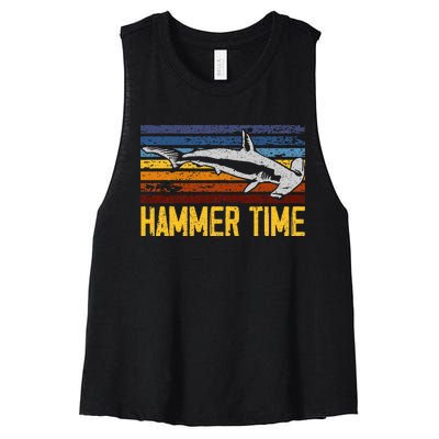 Hammer Time Hammerhead Shark Marine Biology Animal Women's Racerback Cropped Tank