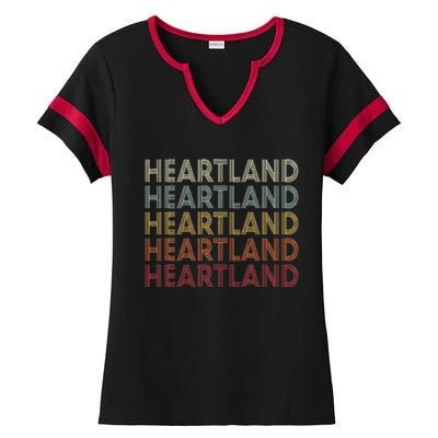 Heartland Texas Heartland Tx Vintage Text Ladies Halftime Notch Neck Tee