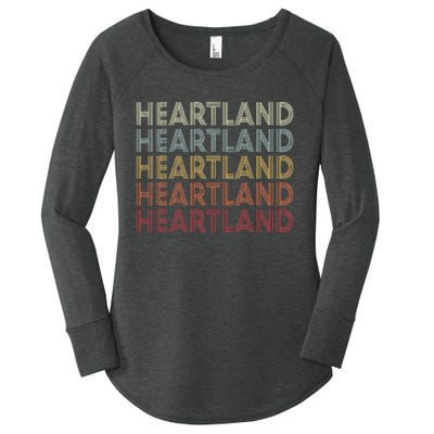 Heartland Texas Heartland Tx Vintage Text Women's Perfect Tri Tunic Long Sleeve Shirt