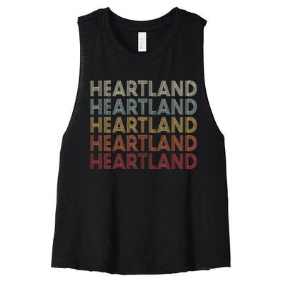 Heartland Texas Heartland Tx Vintage Text Women's Racerback Cropped Tank