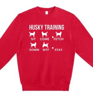 Husky Training Husky Dog Tricks Premium Crewneck Sweatshirt