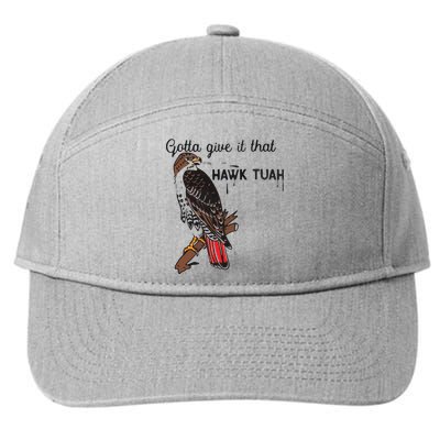 Hawk Tuah Humor Funny 7-Panel Snapback Hat