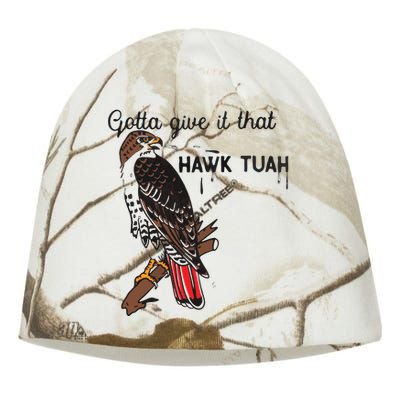 Hawk Tuah Humor Funny Kati - Camo Knit Beanie