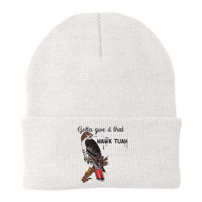 Hawk Tuah Humor Funny Knit Cap Winter Beanie