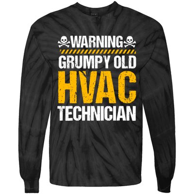 Hvac Technician Hvacr Tech Work Mechanic Installer Service Tie-Dye Long Sleeve Shirt