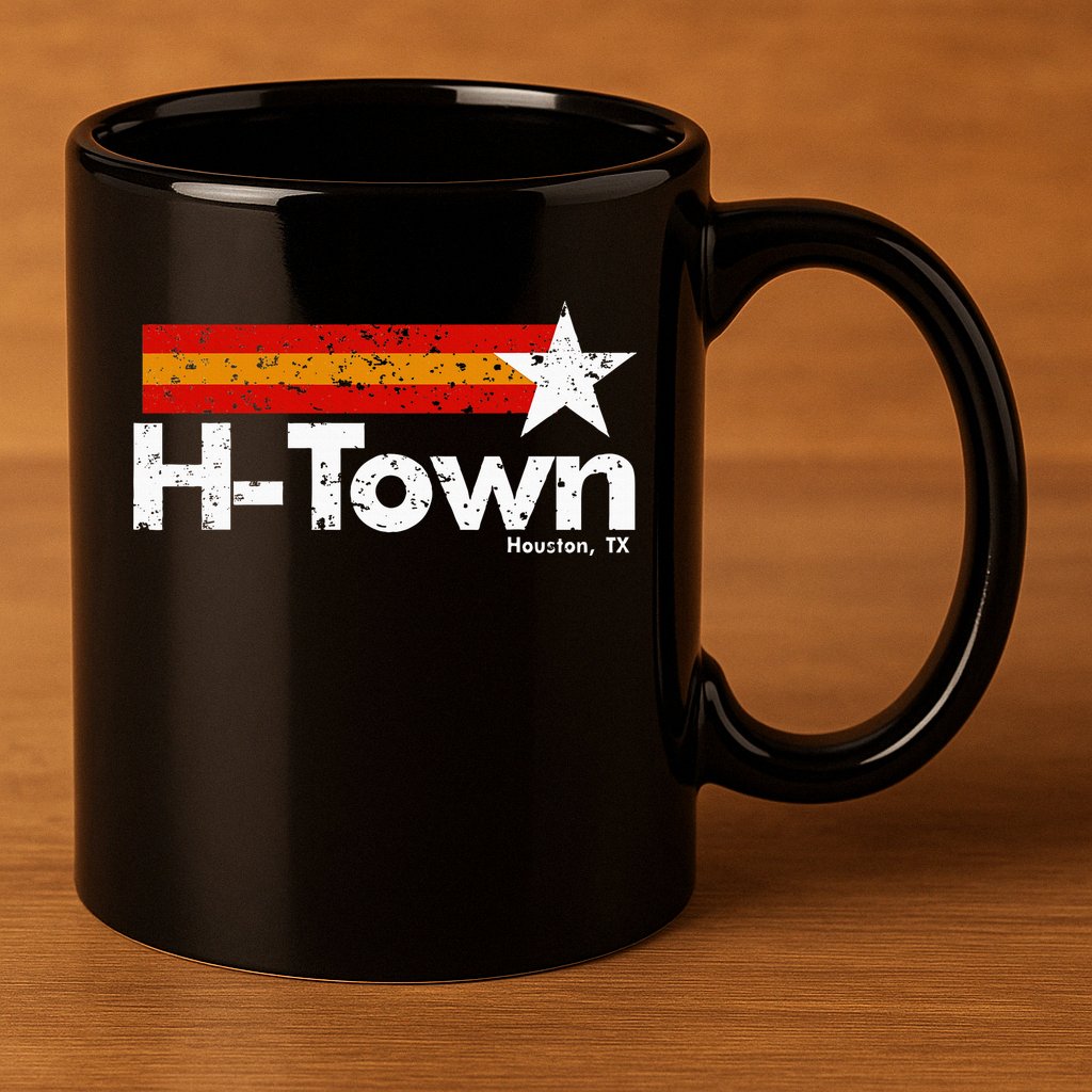 H Town Houston Texas 11oz C Handle Ceramic Mug