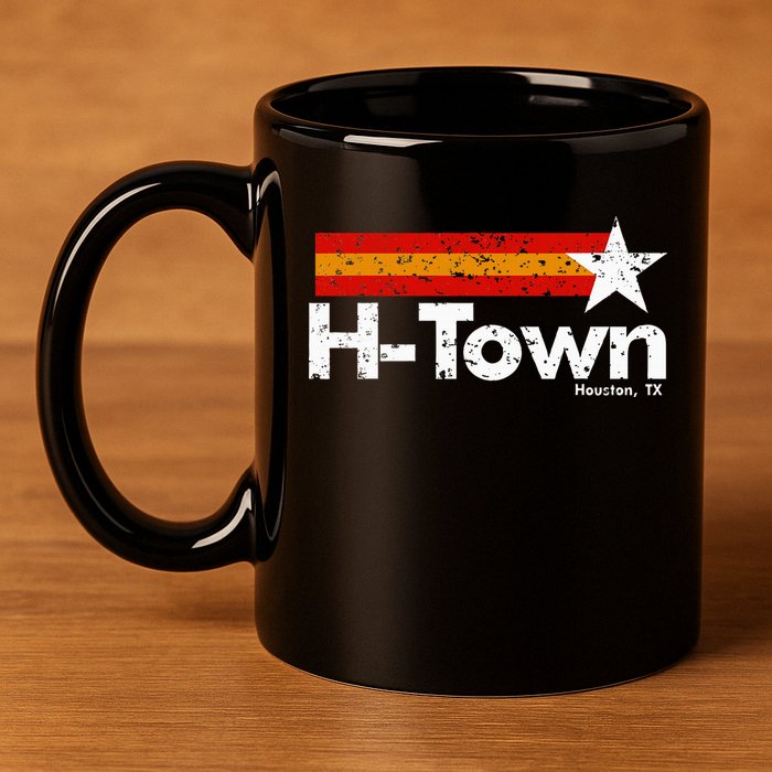 H Town Houston Texas 11oz C Handle Ceramic Mug