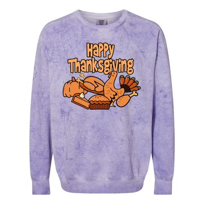 Happy Thanksgiving Holiday Festive Turkey Colorblast Crewneck Sweatshirt