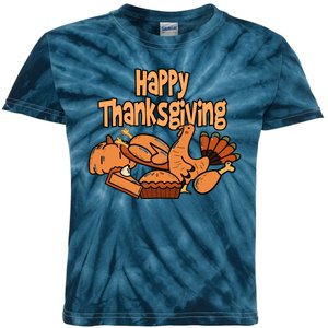 Happy Thanksgiving Holiday Festive Turkey Kids Tie-Dye T-Shirt