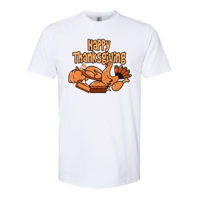 Happy Thanksgiving Holiday Festive Turkey Softstyle CVC T-Shirt