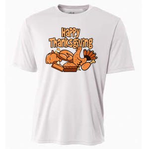 Happy Thanksgiving Holiday Festive Turkey Cooling Performance Crew T-Shirt