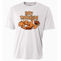 Happy Thanksgiving Holiday Festive Turkey Cooling Performance Crew T-Shirt