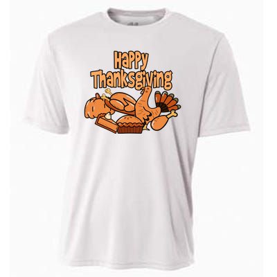 Happy Thanksgiving Holiday Festive Turkey Cooling Performance Crew T-Shirt