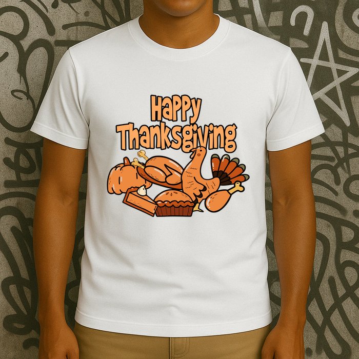 Happy Thanksgiving Holiday Festive Turkey T-Shirt