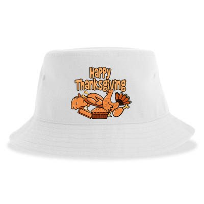 Happy Thanksgiving Holiday Festive Turkey Sustainable Bucket Hat