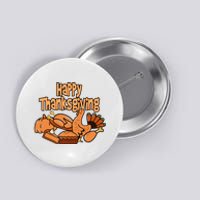 Happy Thanksgiving Holiday Festive Turkey Button