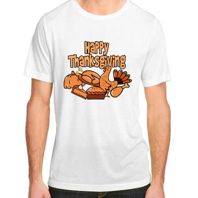 Happy Thanksgiving Holiday Festive Turkey Adult ChromaSoft Performance T-Shirt