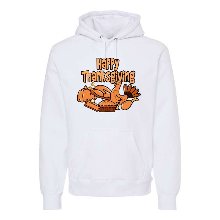 Happy Thanksgiving Holiday Festive Turkey Premium Hoodie