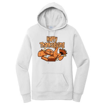 Happy Thanksgiving Holiday Festive Turkey Women's Pullover Hoodie