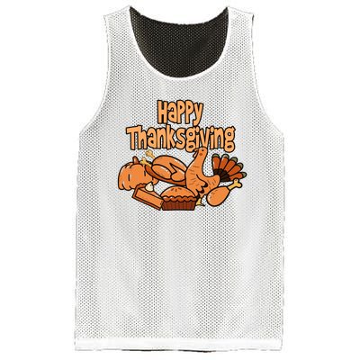 Happy Thanksgiving Holiday Festive Turkey Mesh Reversible Basketball Jersey Tank