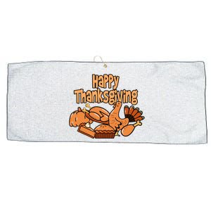 Happy Thanksgiving Holiday Festive Turkey Large Microfiber Waffle Golf Towel