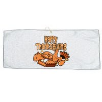 Happy Thanksgiving Holiday Festive Turkey Large Microfiber Waffle Golf Towel