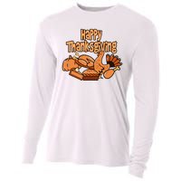 Happy Thanksgiving Holiday Festive Turkey Cooling Performance Long Sleeve Crew