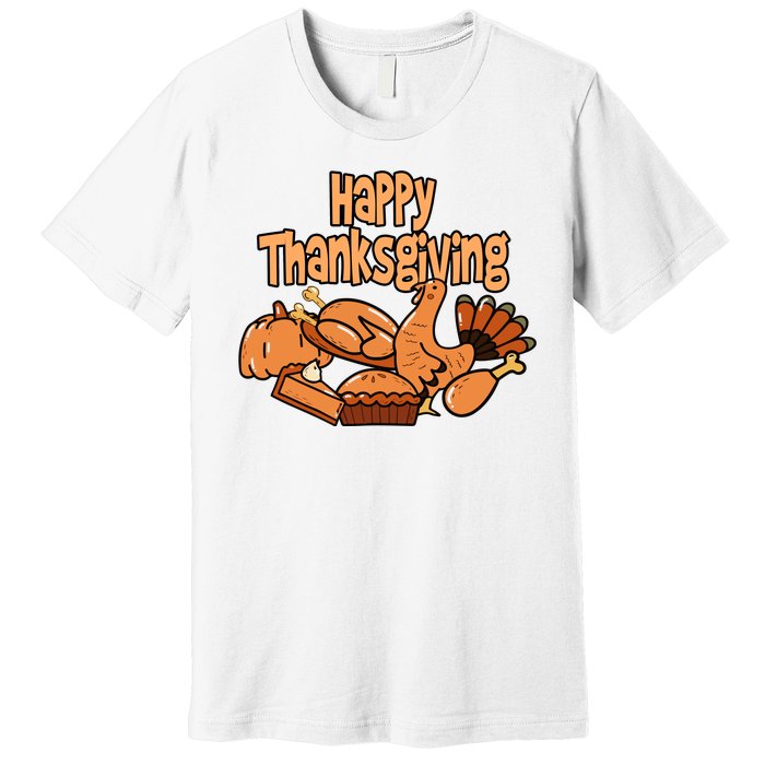 Happy Thanksgiving Holiday Festive Turkey Premium T-Shirt