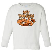 Happy Thanksgiving Holiday Festive Turkey Toddler Long Sleeve Shirt