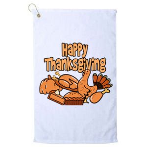 Happy Thanksgiving Holiday Festive Turkey Platinum Collection Golf Towel