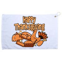 Happy Thanksgiving Holiday Festive Turkey Grommeted Golf Towel