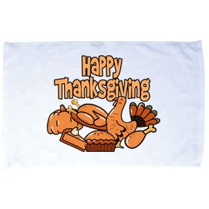 Happy Thanksgiving Holiday Festive Turkey Microfiber Hand Towel