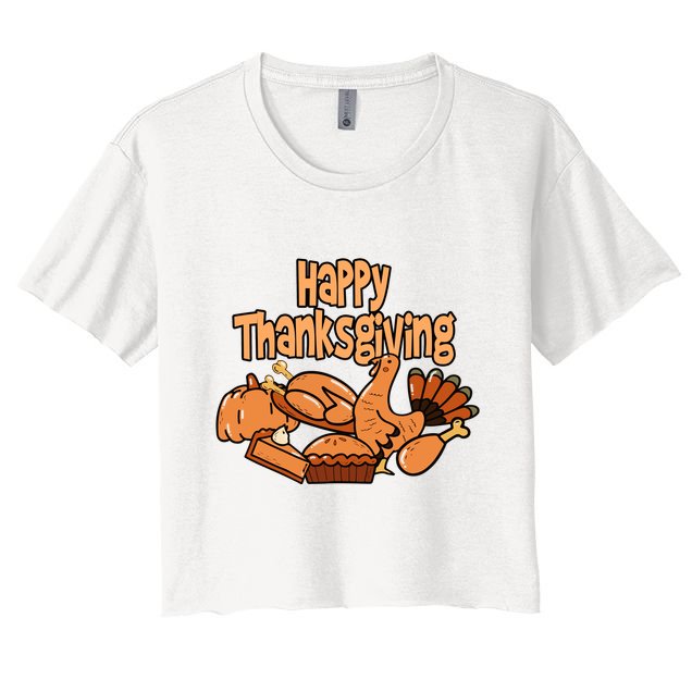 Happy Thanksgiving Holiday Festive Turkey Crop Top