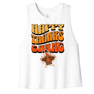 Happy Thanksgiving Holiday Women's Racerback Cropped Tank