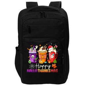 Halloween Thanksgiving Happy Hallothanksmas Coffee Latte Gift Impact Tech Backpack