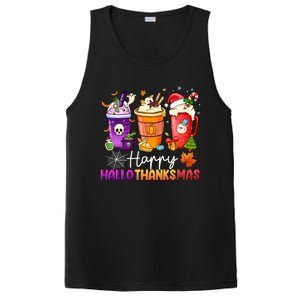 Halloween Thanksgiving Happy Hallothanksmas Coffee Latte Gift PosiCharge Competitor Tank