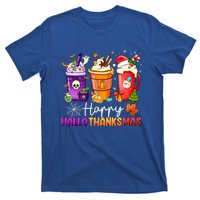 Halloween Thanksgiving Happy Hallothanksmas Coffee Latte Gift T-Shirt