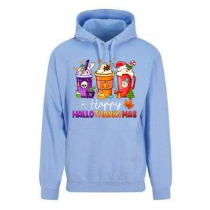 Halloween Thanksgiving Happy Hallothanksmas Coffee Latte Gift Unisex Surf Hoodie