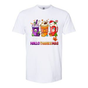 Halloween Thanksgiving Happy Hallothanksmas Coffee Latte Gift Softstyle CVC T-Shirt