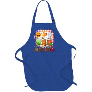 Halloween Thanksgiving Happy Hallothanksmas Coffee Latte Great Gift Full-Length Apron With Pockets