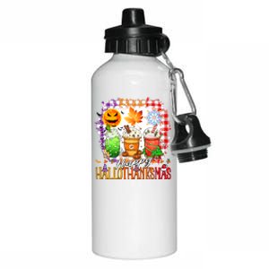 Halloween Thanksgiving Happy Hallothanksmas Coffee Latte Great Gift Aluminum Water Bottle