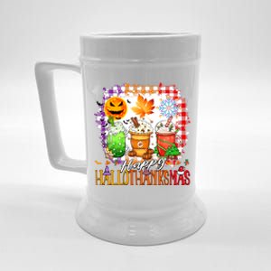 Halloween Thanksgiving Happy Hallothanksmas Coffee Latte Great Gift Beer Stein