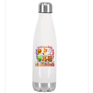 Halloween Thanksgiving Happy Hallothanksmas Coffee Latte Great Gift Stainless Steel Insulated Water Bottle