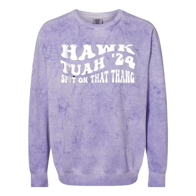 Hawk Tuah Colorblast Crewneck Sweatshirt