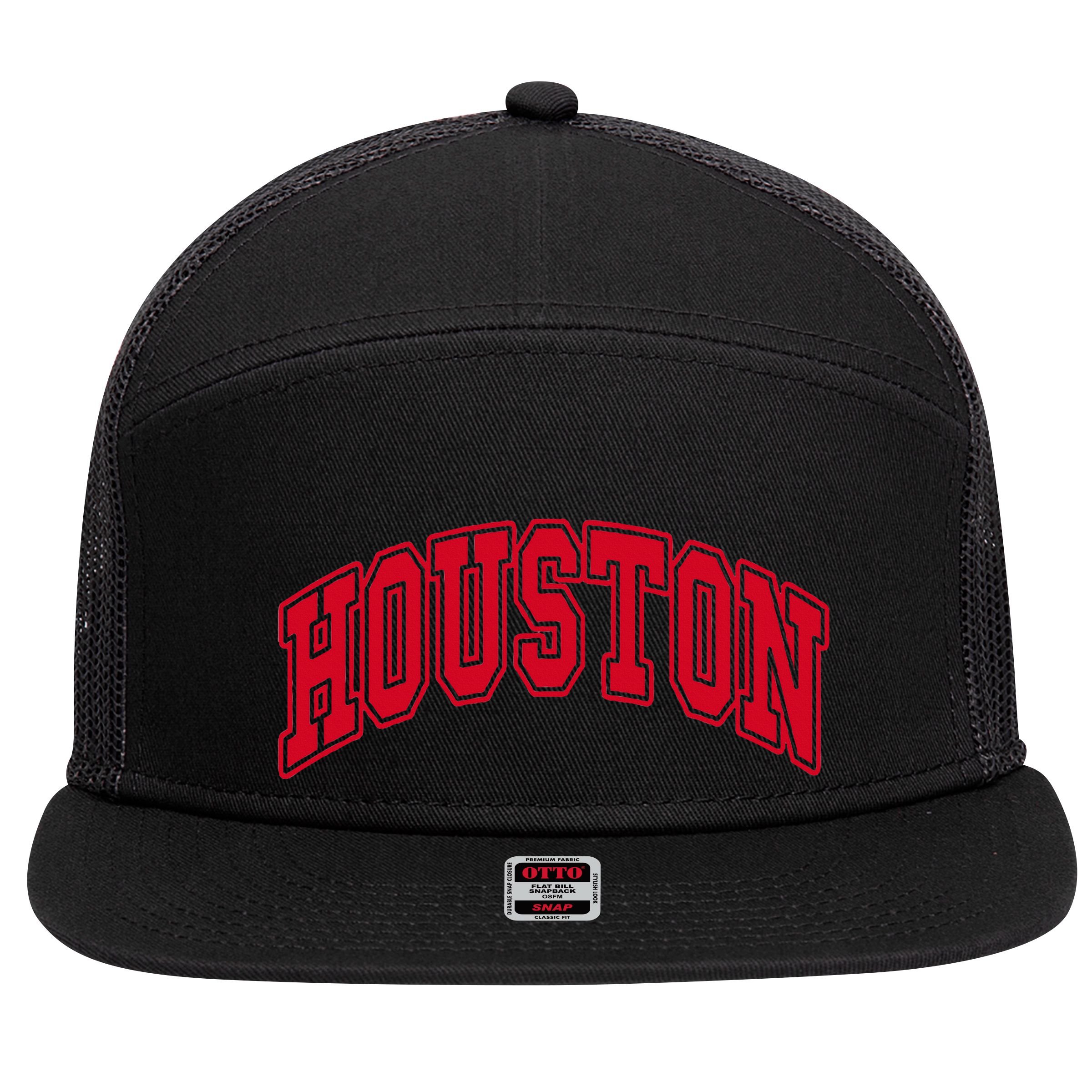 Houston Throwback 7 Panel Mesh Trucker Snapback Hat