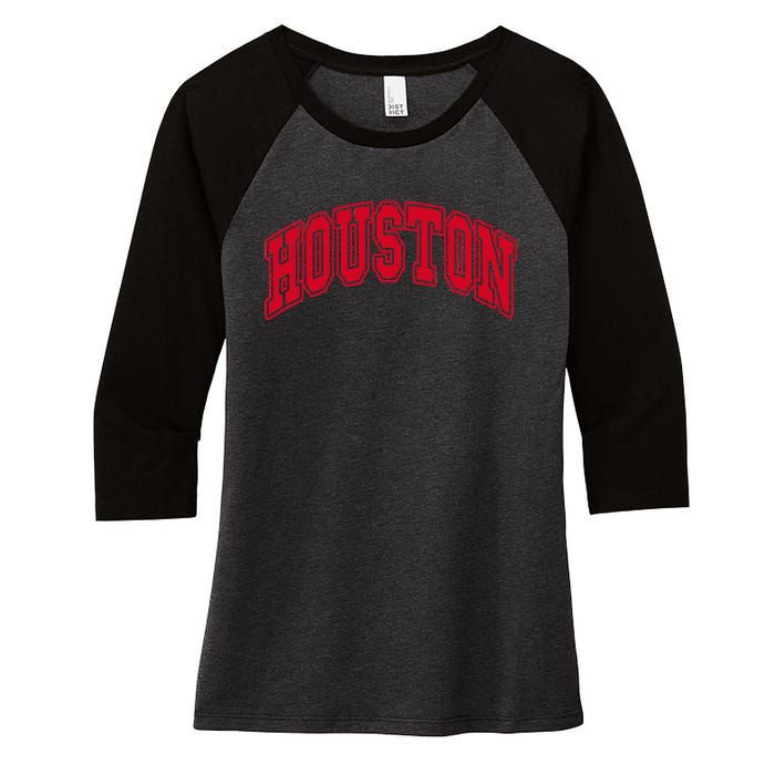 Houston Throwback Women's Tri-Blend 3/4-Sleeve Raglan Shirt