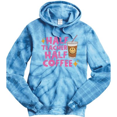 Half Teacher Half Coffee Teacher Coffee Teach Repeat Tie Dye Hoodie